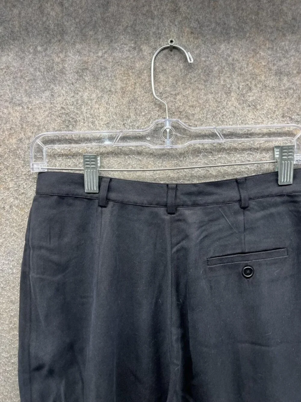 Lauren Ralph Lauren Pants Womens 10P Black Silk Twill Pleated Dress Trousers